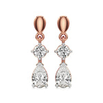 Vanya | Round & Pear Lab-Grown Diamond Tear Drop Studs - Nivara