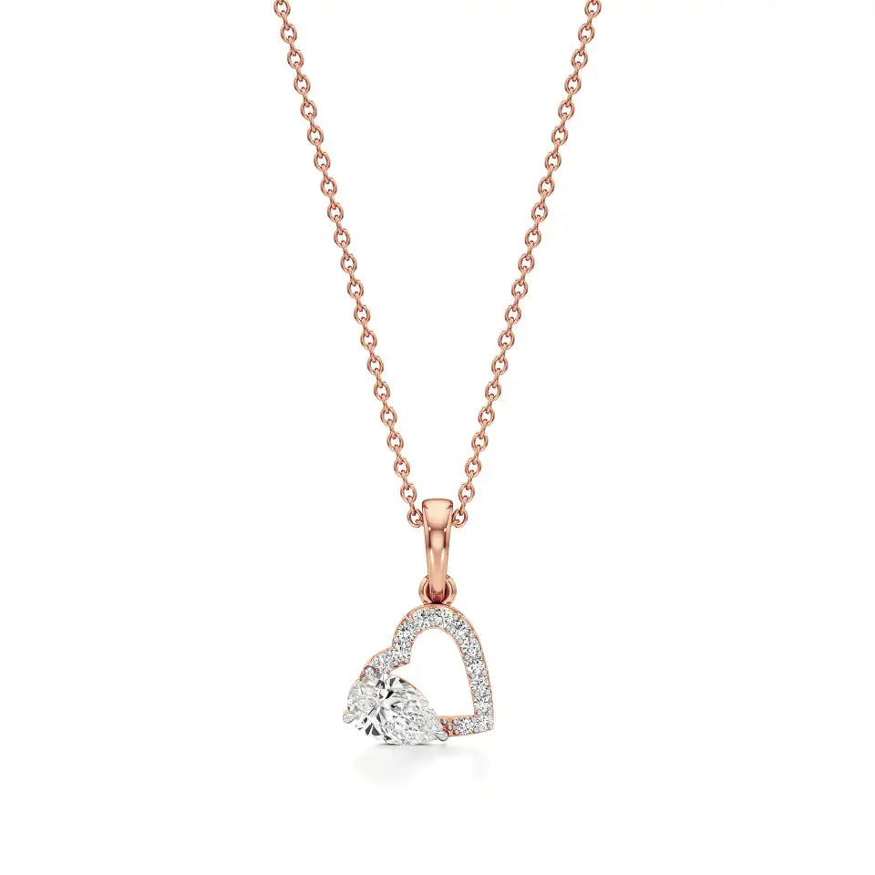 Sneh | Classic Pear & Round Lab Grown Diamonds Pendant - Nivara