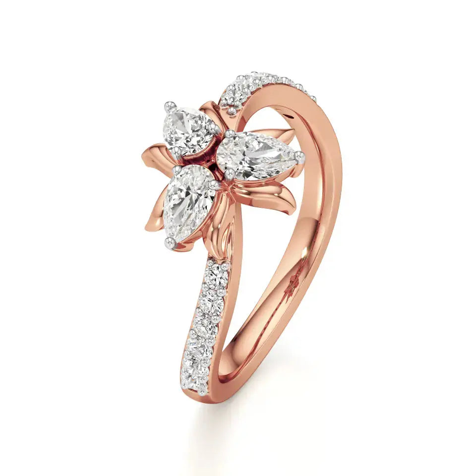 Flora | Round & Pear Lab-Grown Diamond Ring - Nivara