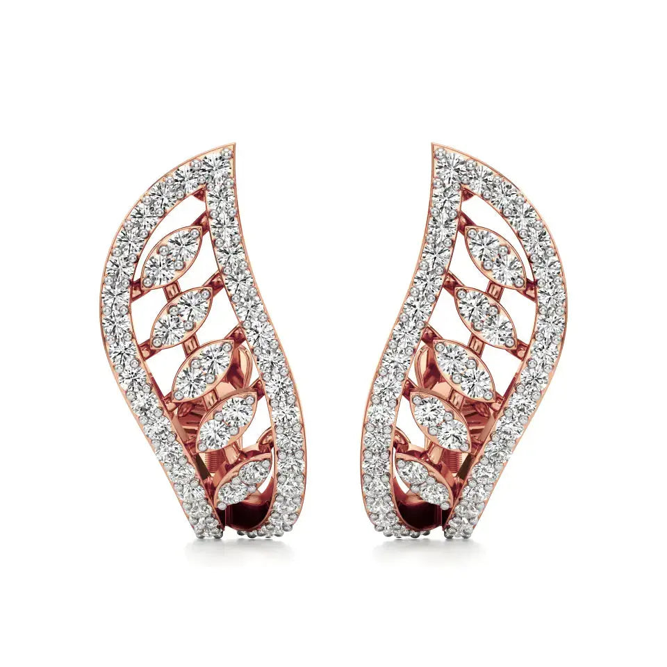 Jess | Round Lab-Grown Diamonds J-Shaped Hoops - Nivara