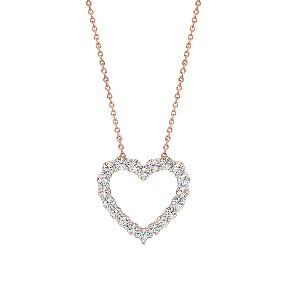 Sneh | Round Lab Grown Diamonds Heart Pendant - Nivara