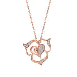 Sneh | Round Lab Grown Diamonds Heart & Petals Pendant - Nivara