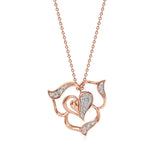 Sneh | Round Lab Grown Diamonds Heart & Petals Pendant - Nivara