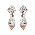 Vanya | Round and Pear Lab-Grown Diamonds Drop Earrings - Nivara
