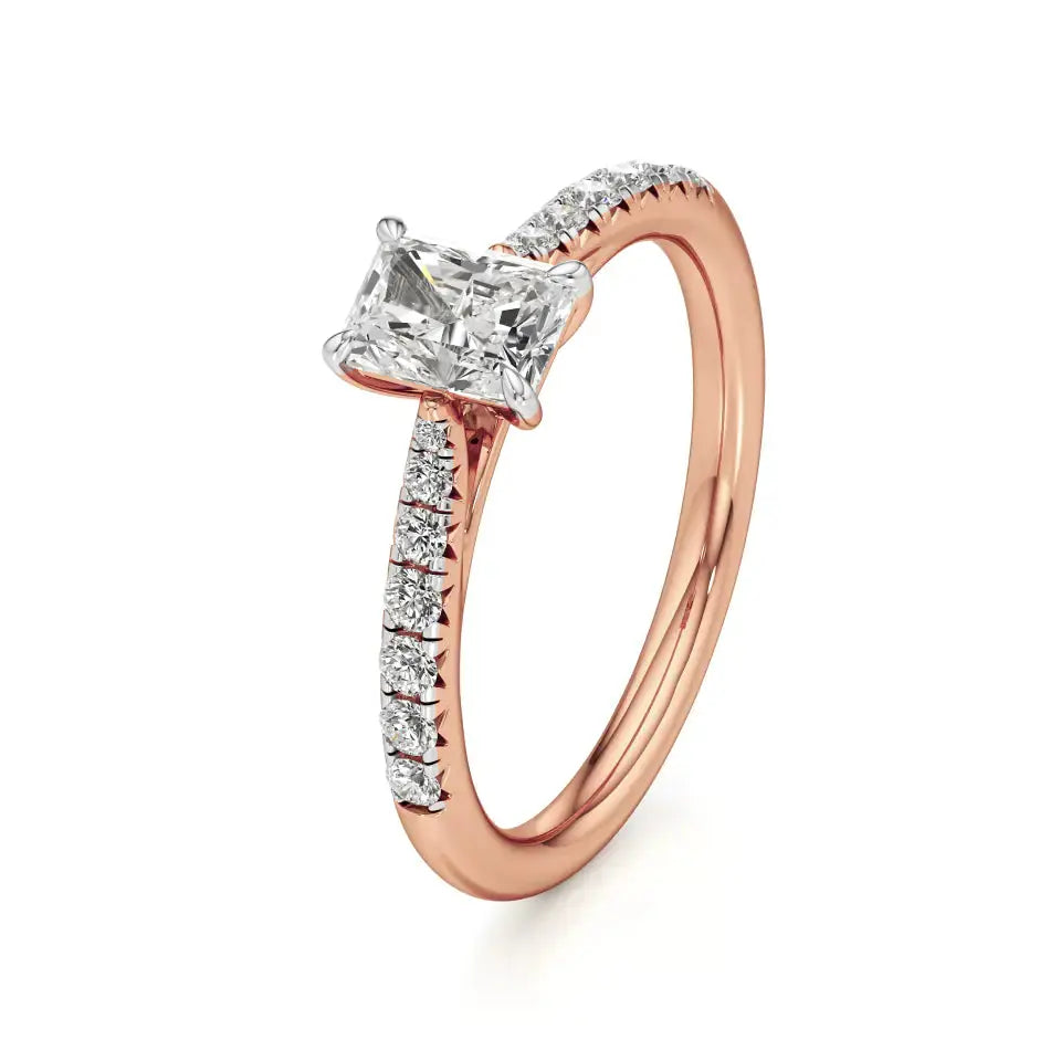 Amara | Round & Emerald Lab-Grown Diamond Ring - Nivara