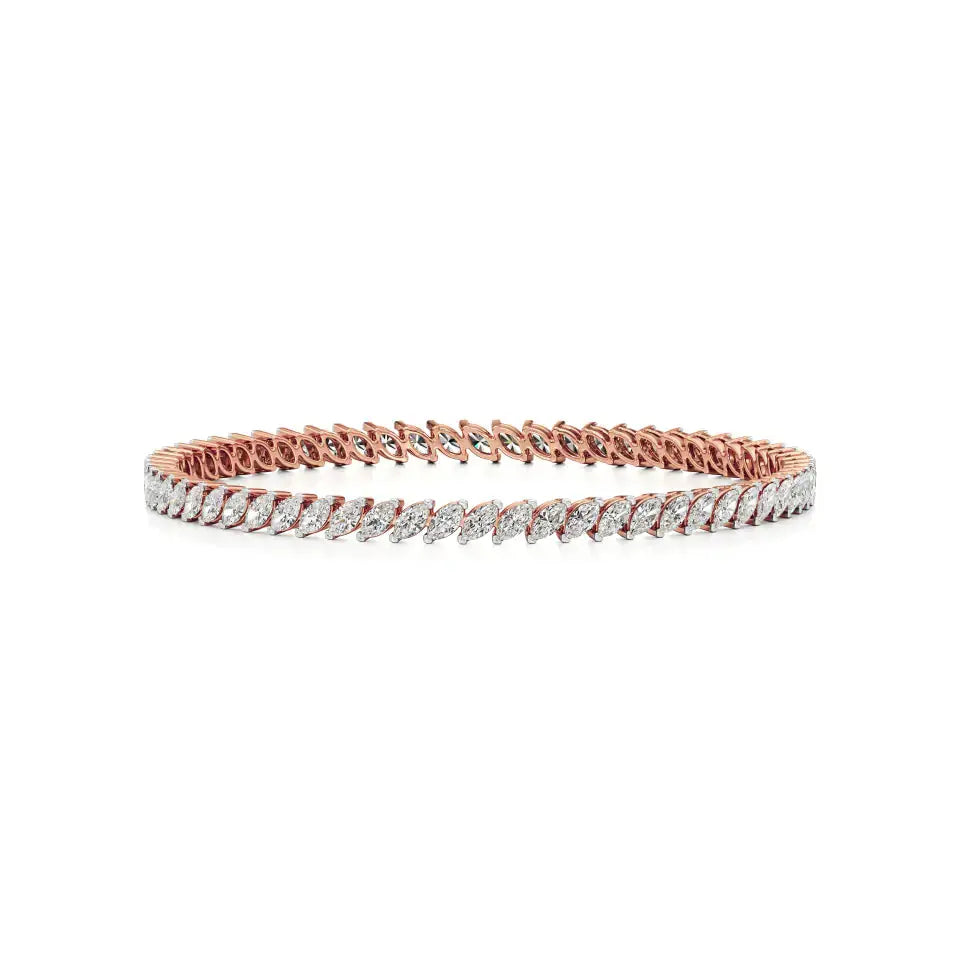 Ishar | Classic Marquise Lab Grown Diamonds Tennis Bangle - Nivara