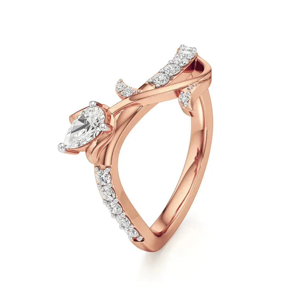 Mode | Round & Pear Lab-Grown Diamond Ring - Nivara