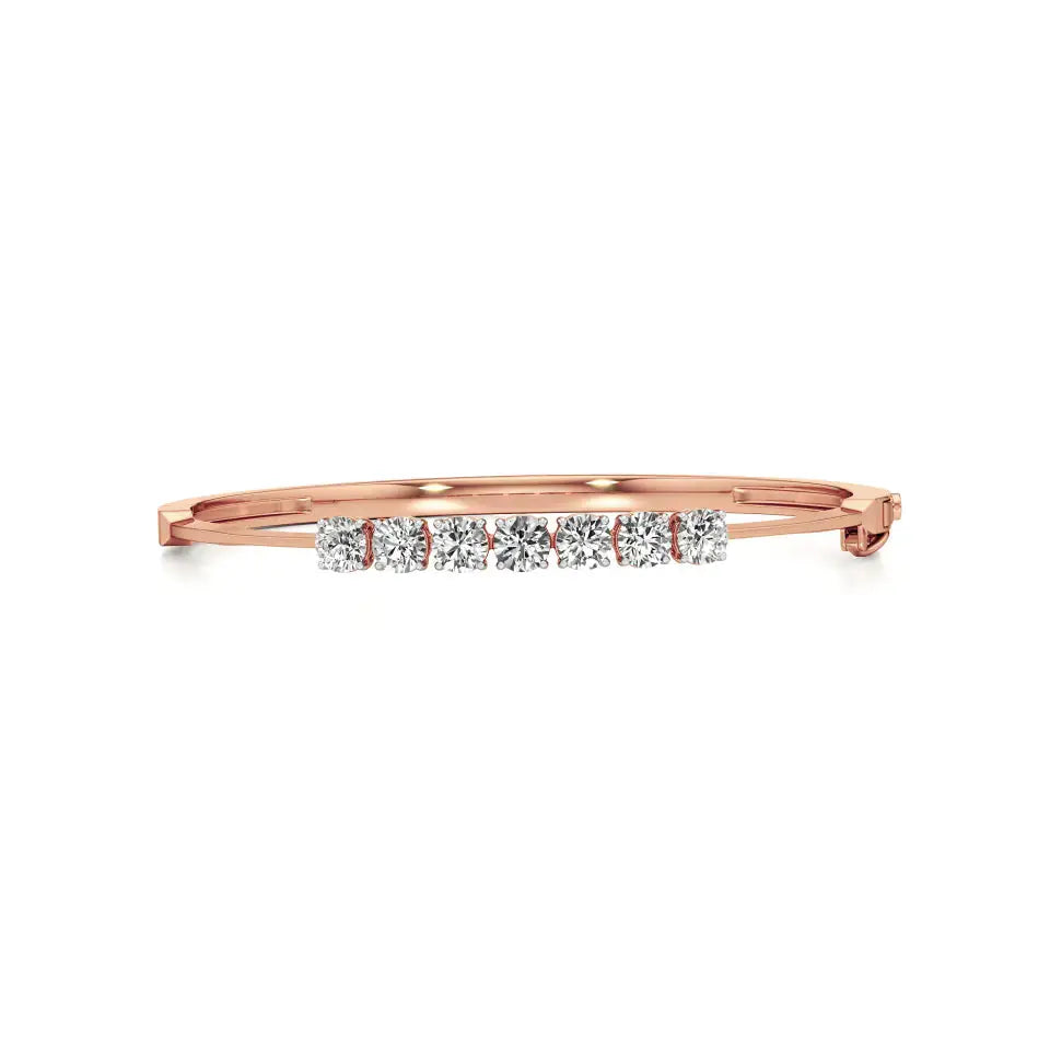 Noor | Classic Seven Lab Grown Diamonds Oval Bangle - Nivara