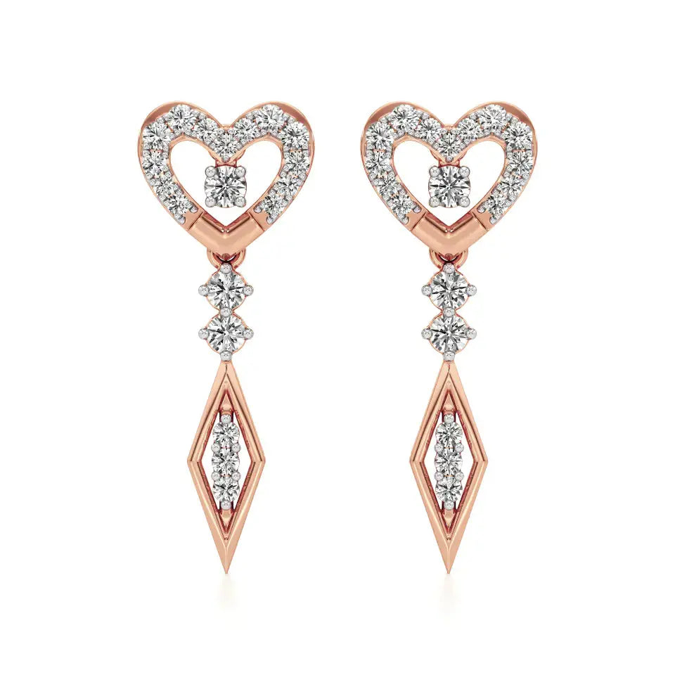 Sneh | Round Lab-Grown Diamonds Dangle Earrings - Nivara