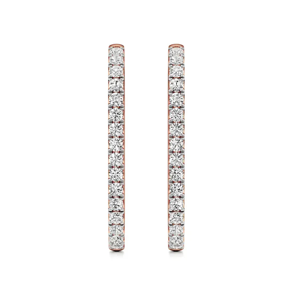 Mode | Round Lab-Grown Diamond Sleek Hoop Earrings - Nivara