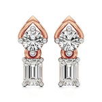 Mode | Round & Emerald Lab-Grown Diamond Drop Earrings - Nivara