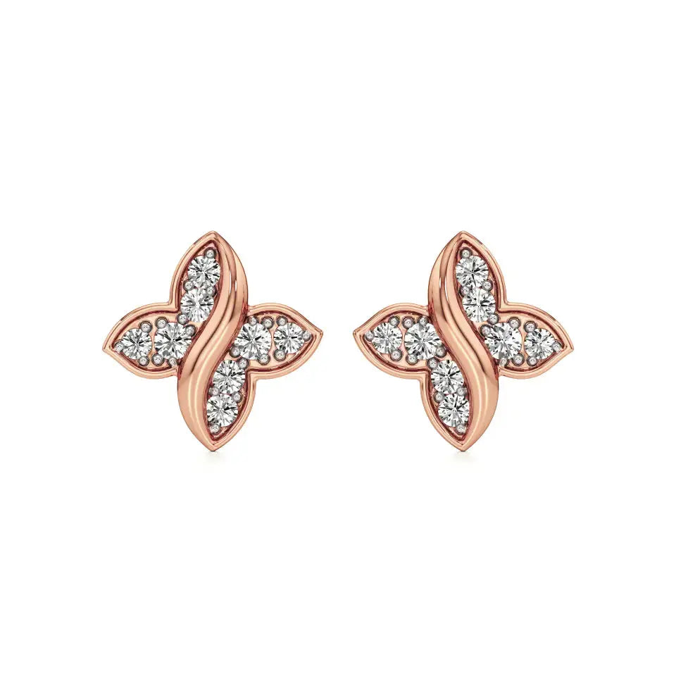 Flora | Round Lab-Grown Diamonds Floral Studs - Nivara
