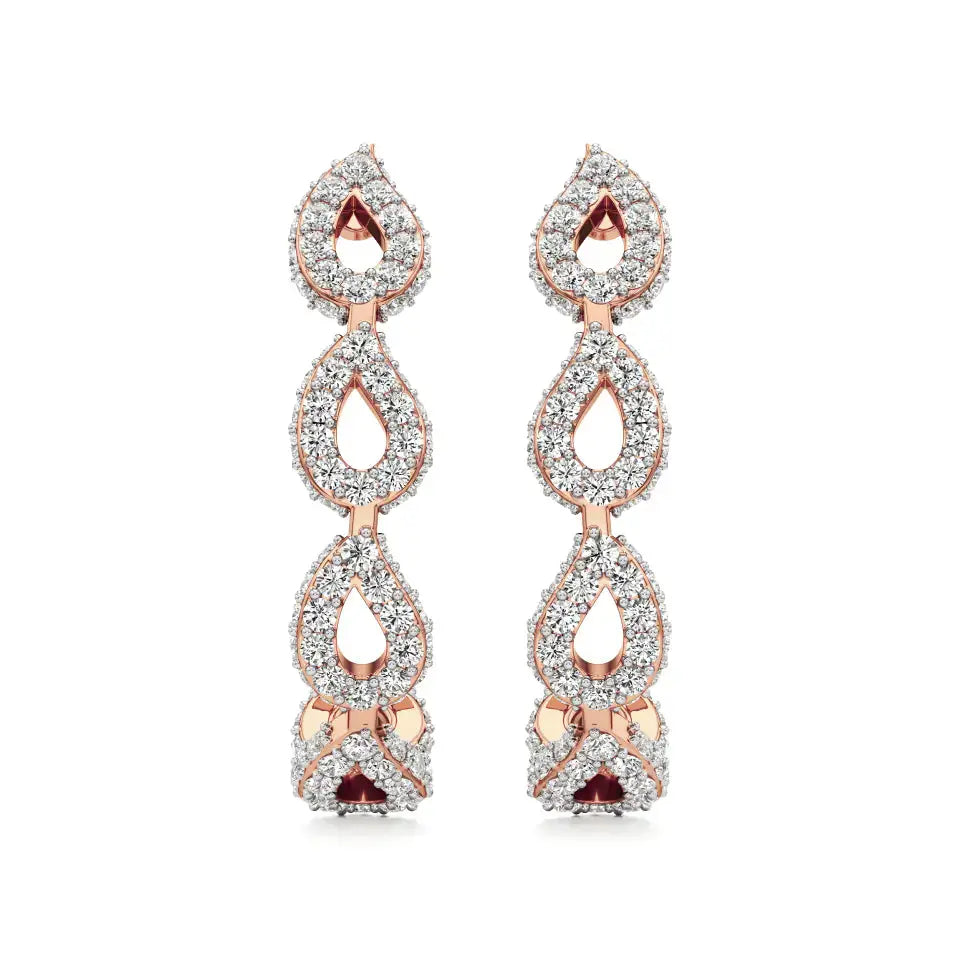 Jess | Round Lab-Grown Diamonds J-Shaped Hoops - Nivara