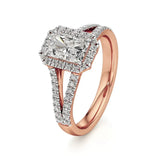 Mira | Emerald Cut Solitaire with Halo - Nivara