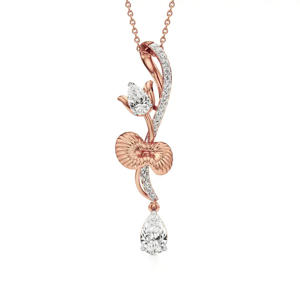 Flora | Pear & Round Lab Grown Diamonds Pendant - Nivara