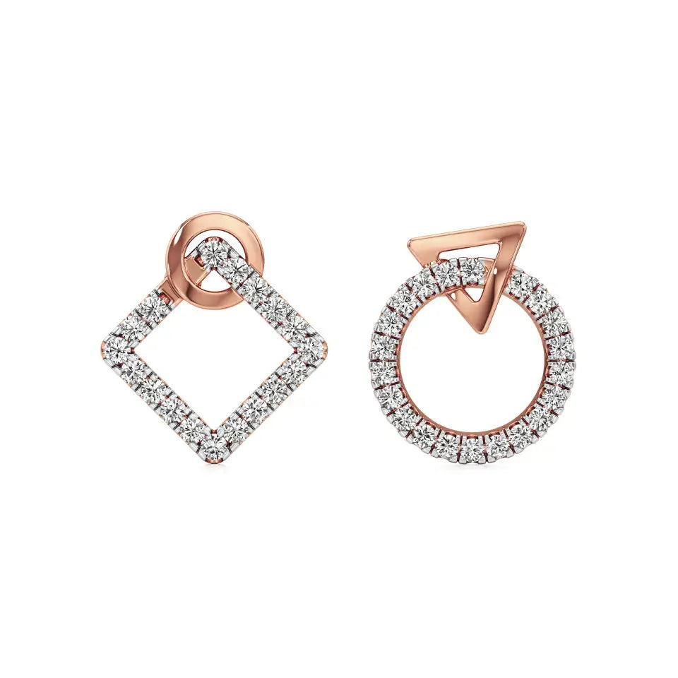 Mode | Round Lab-Grown Diamonds Halo Earrings - Nivara