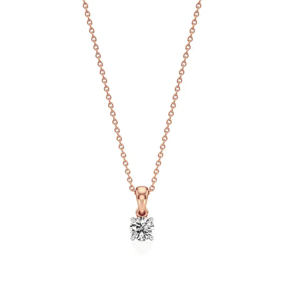 Thea | Round Lab Grown Diamonds 4-Prong Setting Pendant - Nivara