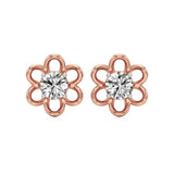 Flora | Round Lab-Grown Diamond Floral Studs - Nivara
