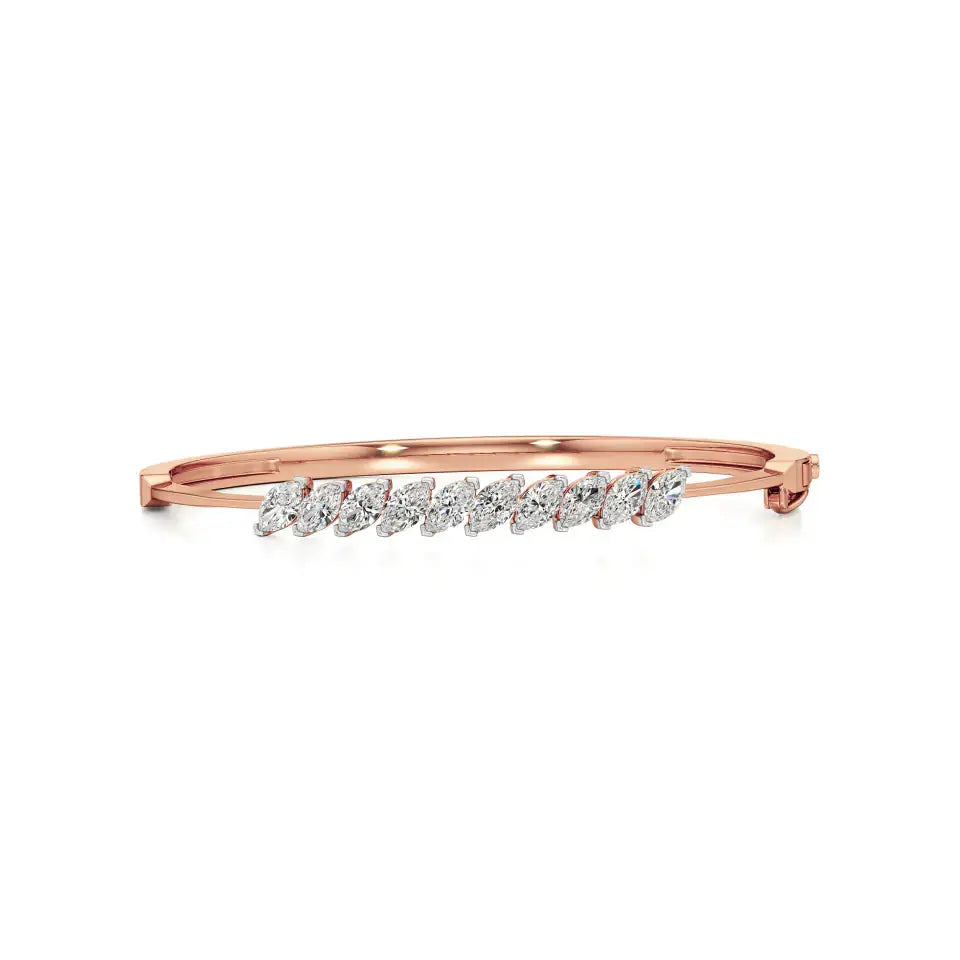 Noor | Classic Marquise Lab Grown Diamonds Oval Bangle - Nivara