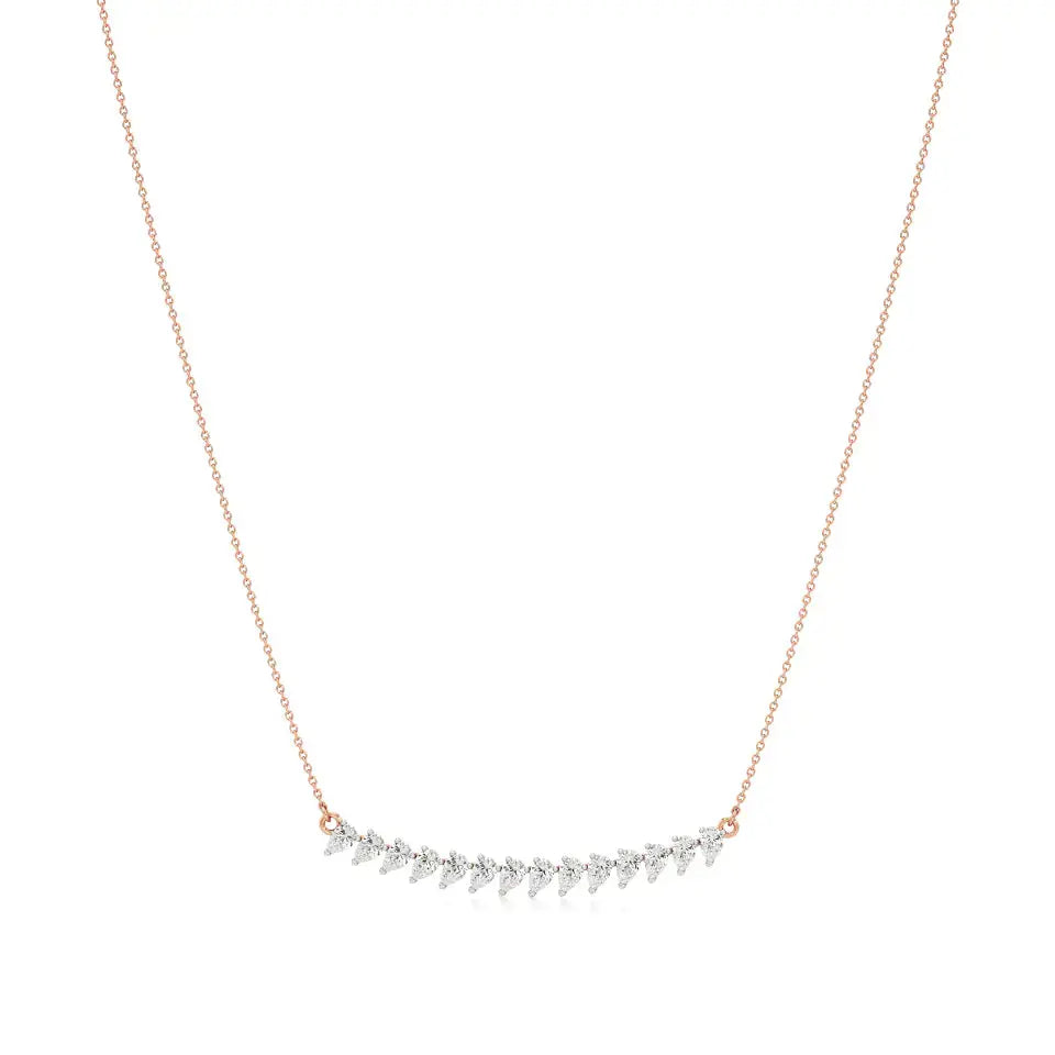 Noor | Pear Lab Grown Diamonds Bar Necklace - Nivara