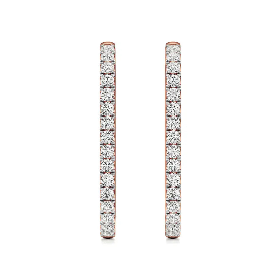 Mode | Round Lab-Grown Diamond Sleek Hoop Earrings - Nivara