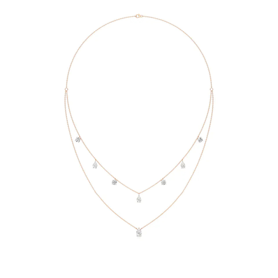 Elara | Round &  Pear Lab Grown Diamonds Necklace