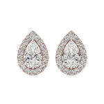 Mira | Pear Solitaire with Round Lab-Grown Diamond Halo Studs - Nivara