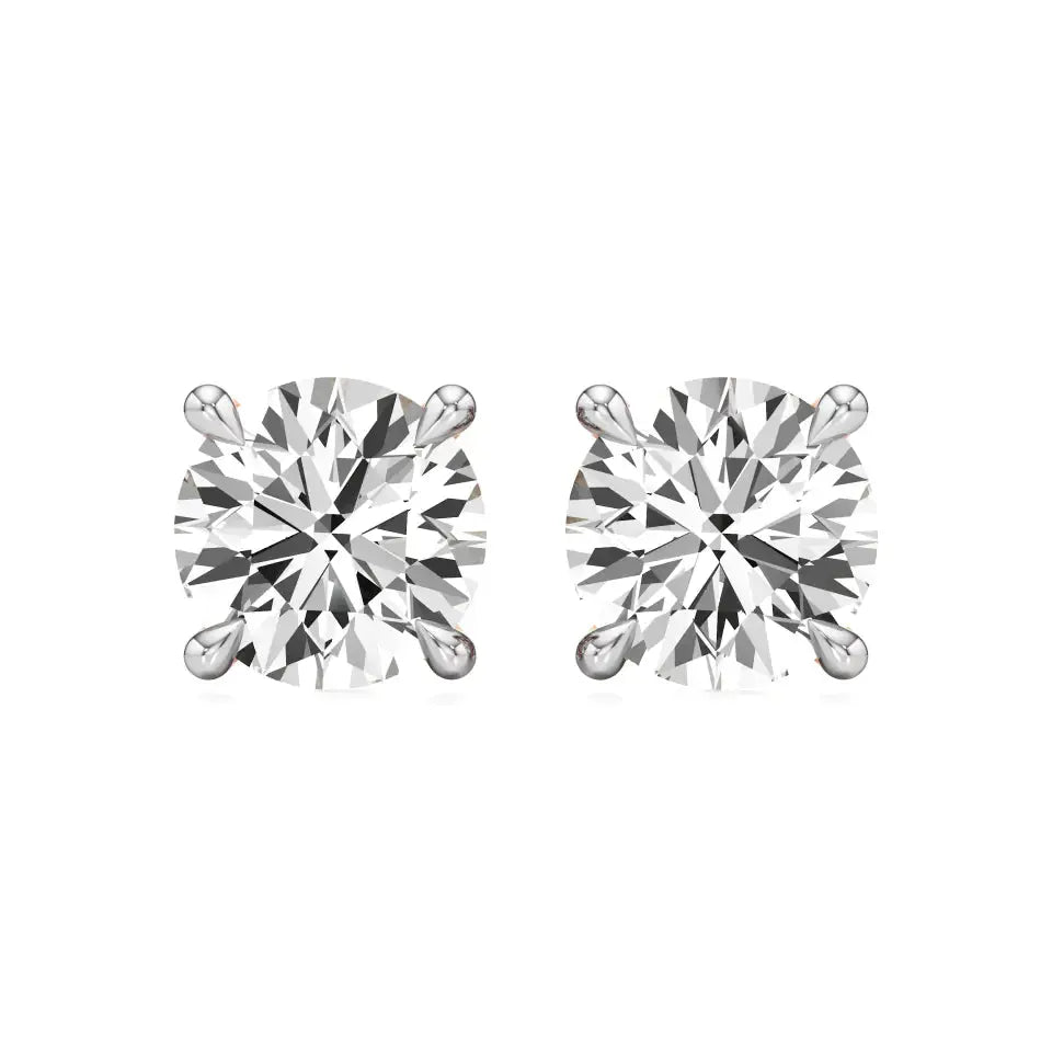 Thea | Studs with Four Prong Round Lab-Grown Diamond - Nivara