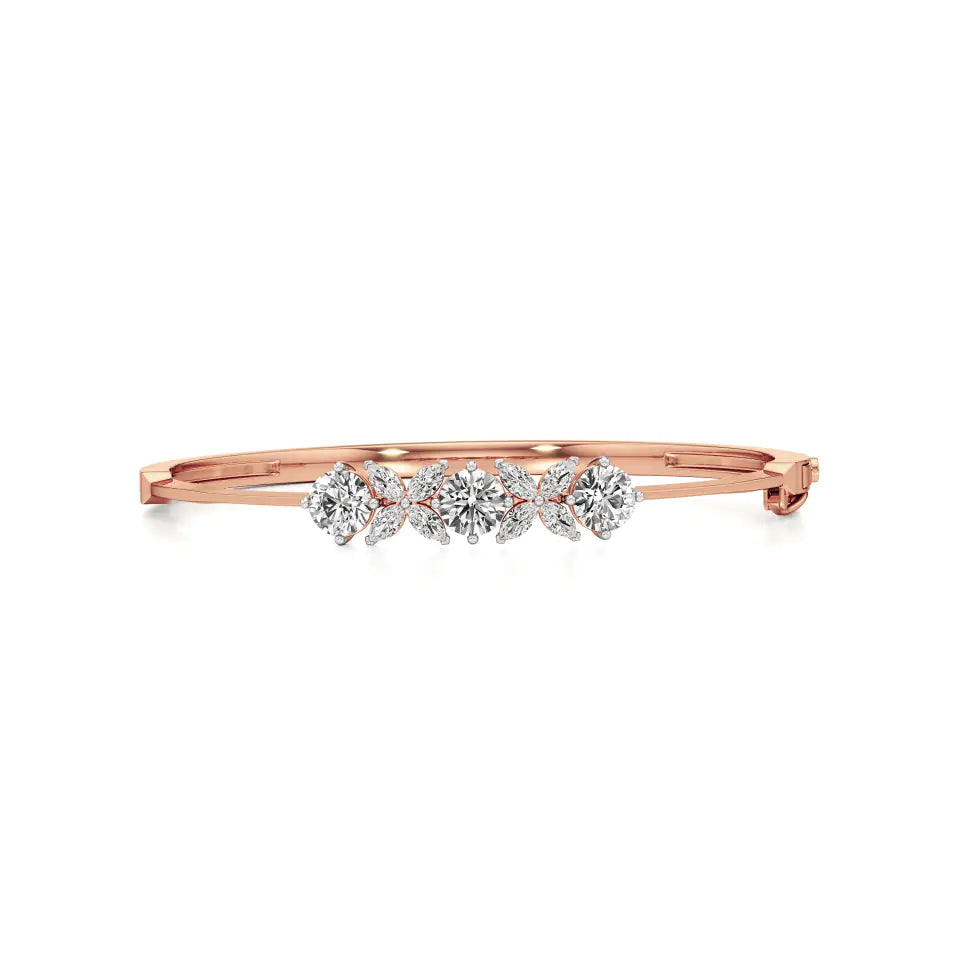 Anek | Multi-Shape Lab Grown Diamonds Stiff Oval Bangle