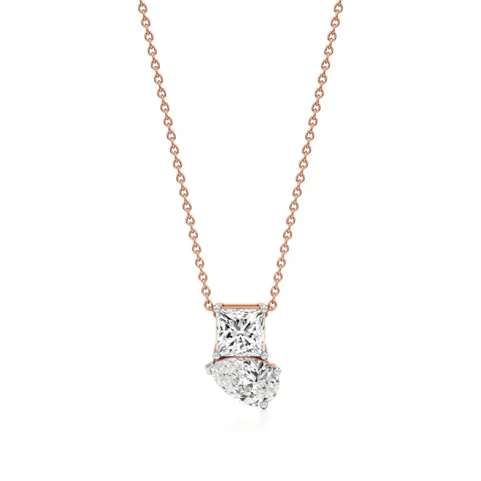 Toi et Moi | Pear & Princess Lab Grown Diamonds Pendant - Nivara