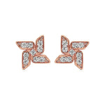 Flora | Round Lab-Grown Diamonds on Floral Design Studs - Nivara