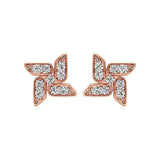 Flora | Round Lab-Grown Diamonds on Floral Design Studs - Nivara