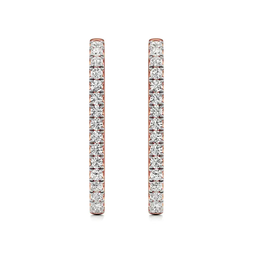 Mode | Round Lab-Grown Diamond Sleek Hoop Earrings - Nivara