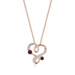Sneh | Ruby & Round Lab Grown Diamonds Heart Pendant - Nivara