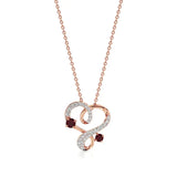 Sneh | Ruby & Round Lab Grown Diamonds Heart Pendant - Nivara