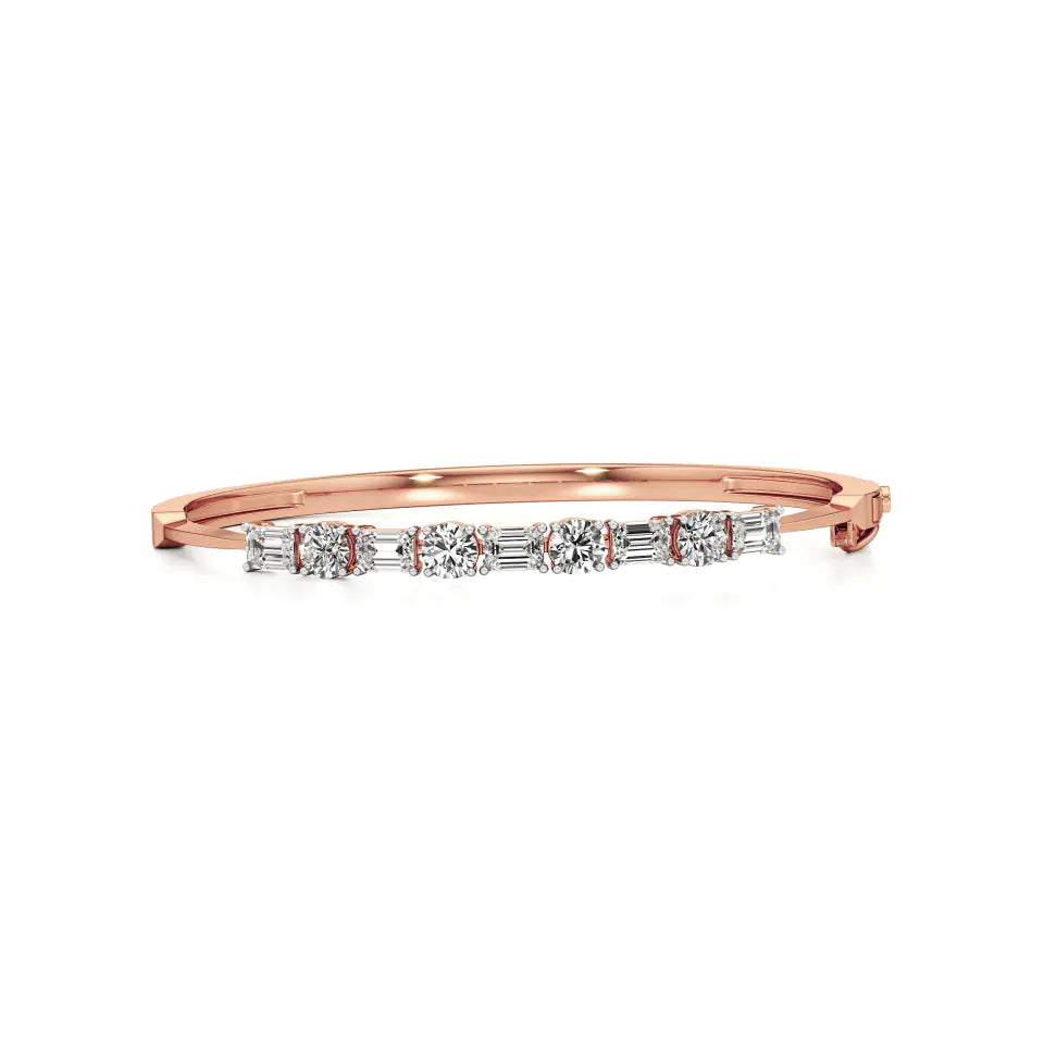 Anek | Elegant Multi-Shape Lab Grown Diamonds Oval Bangle