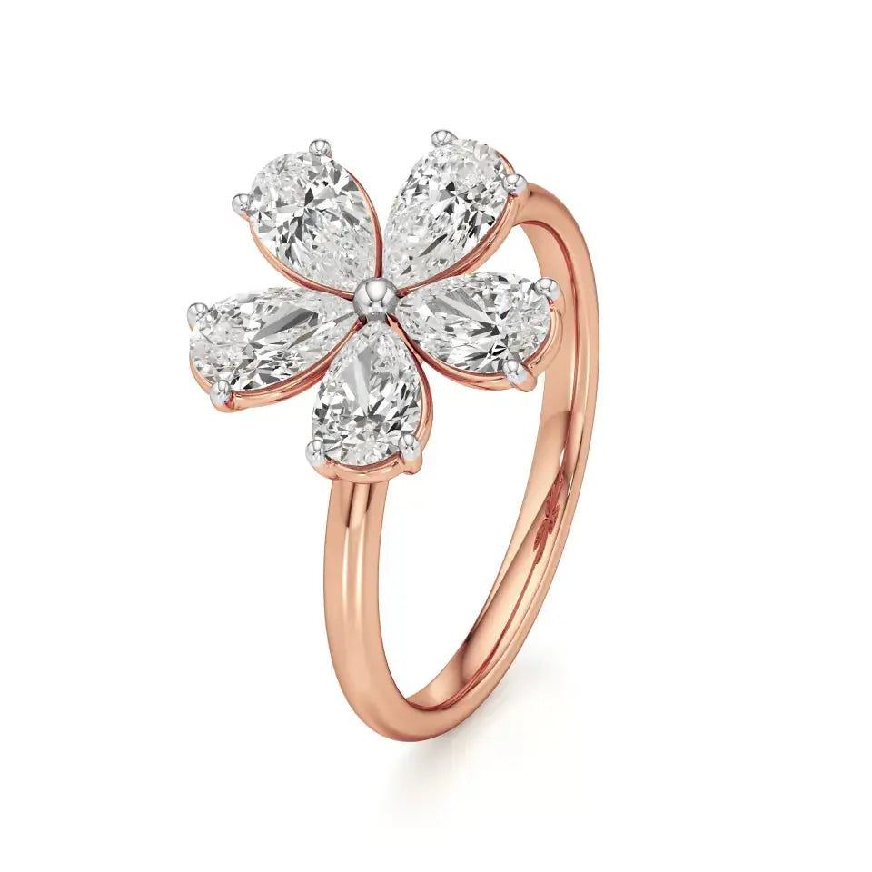 Flora | Pear Diamonds in Flora Design - Nivara