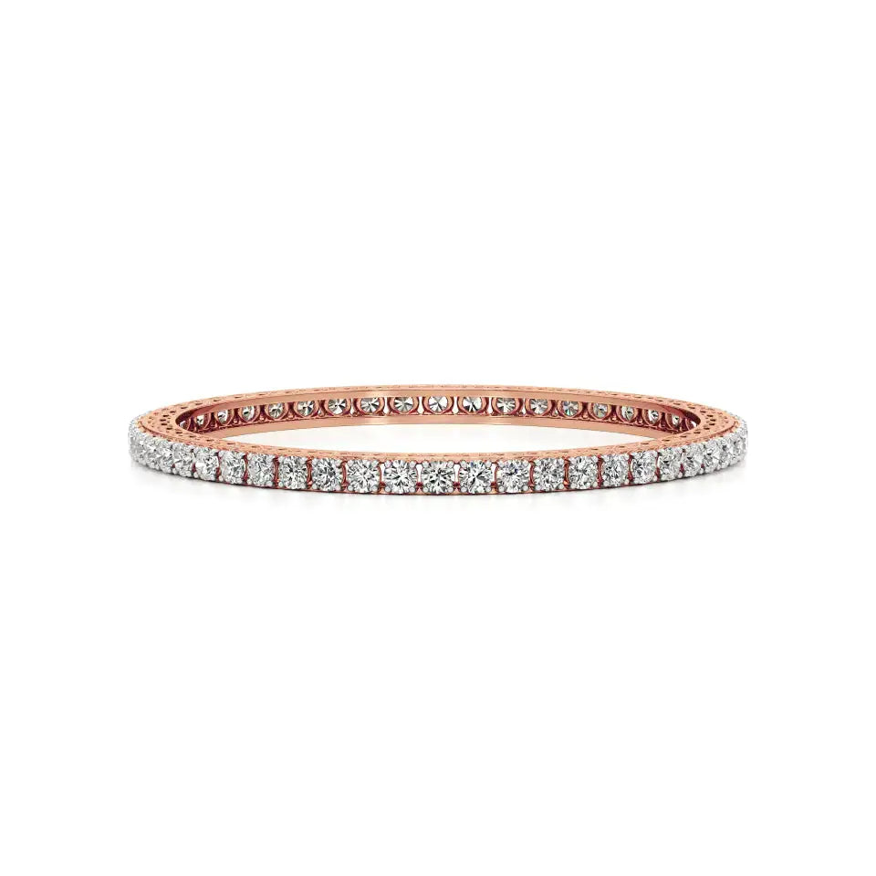 Ishar | Elegant Round Lab Grown Diamonds Tennis Bangle - Nivara