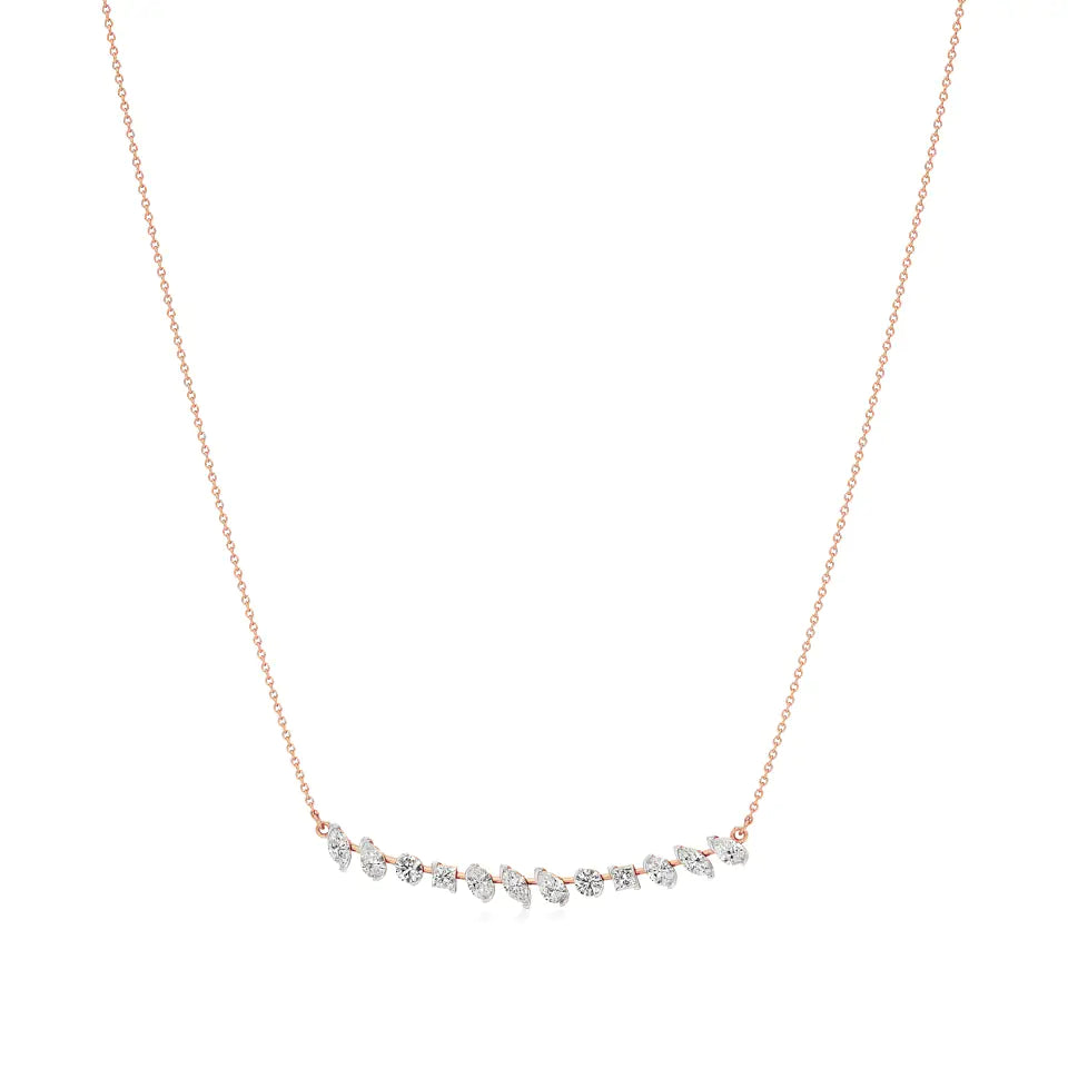 Anek | Multi-Shape Lab Grown Diamonds Bar Necklace