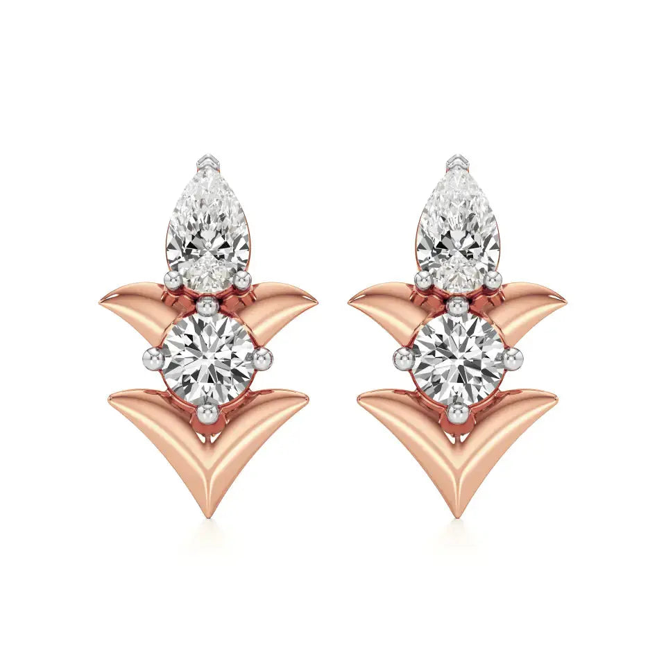 Mode | Round and Pear Duo Lab-Grown Diamond Studs - Nivara