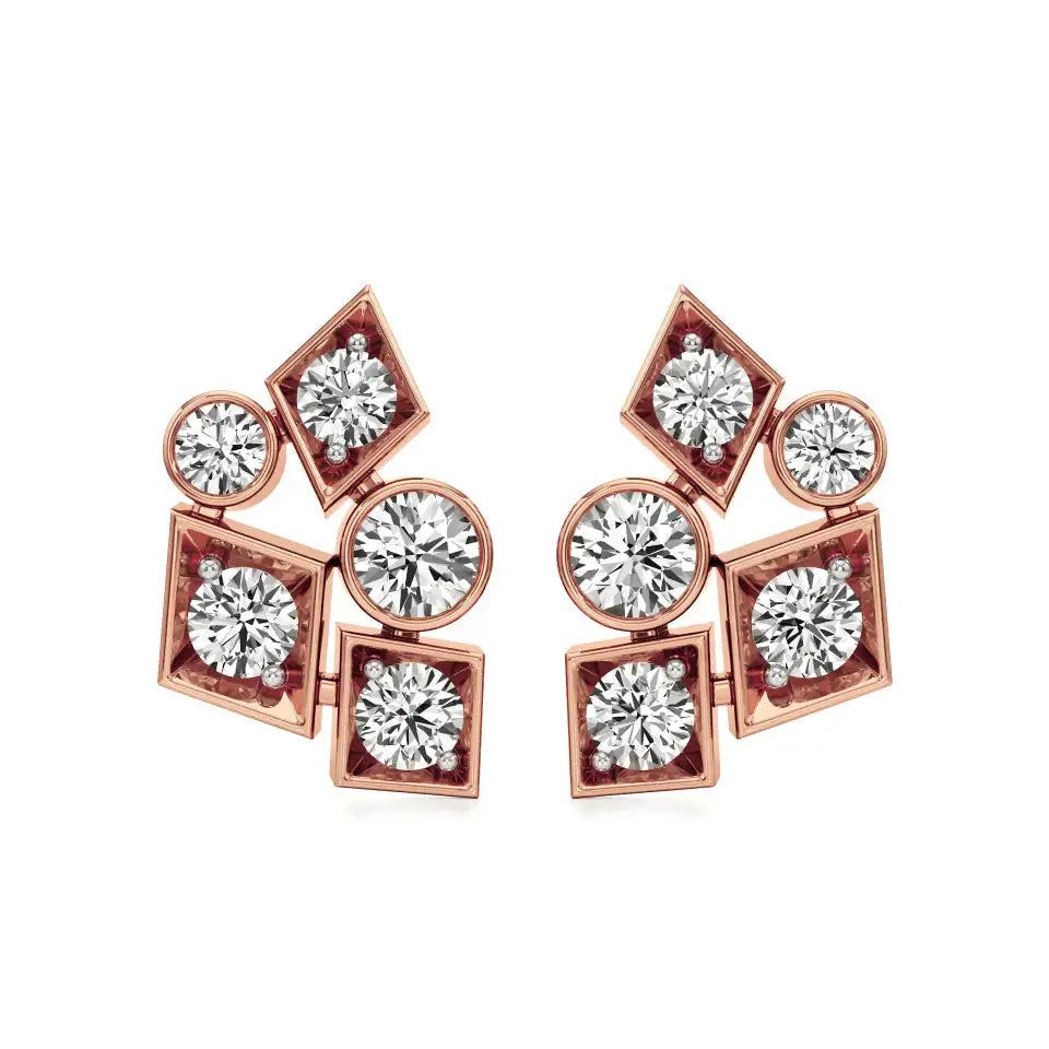 Celestia | Round Lab-Grown Diamonds Clustered Studs - Nivara