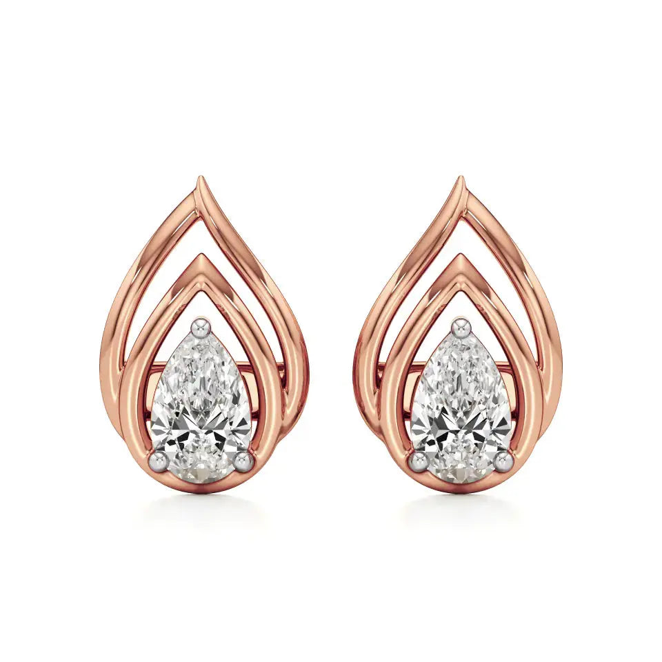 Mode | Pear Soliltaire Lab-Grown Diamond Studs - Nivara