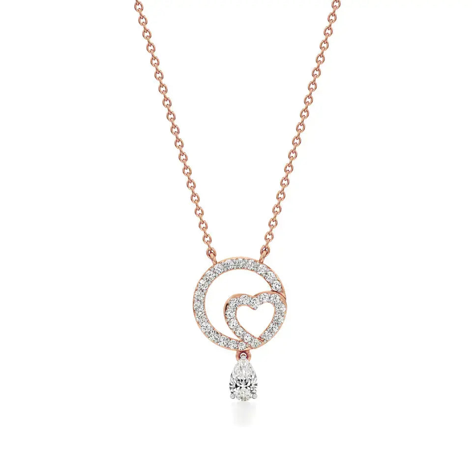 Sneh | Pear & Round Lab Grown Diamonds Pendant - Nivara