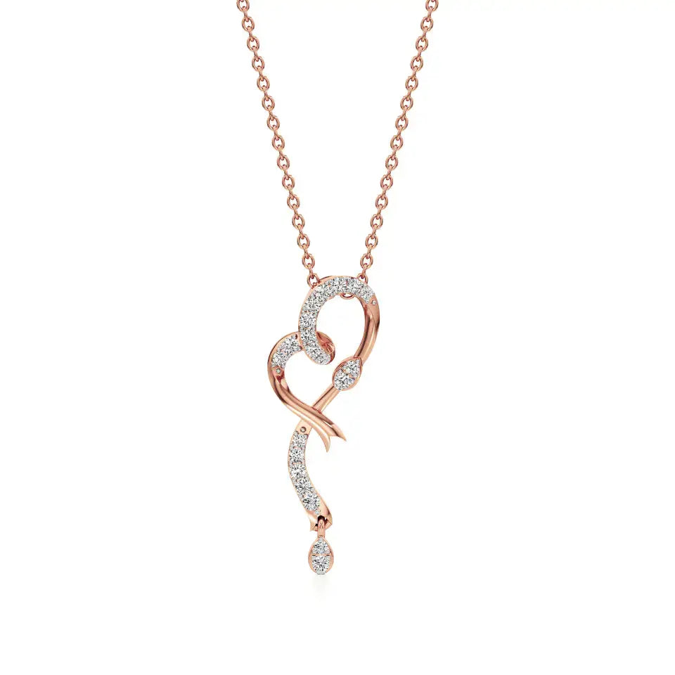 Sneh | Elegant Round Lab Grown Diamonds Heart Pendant - Nivara