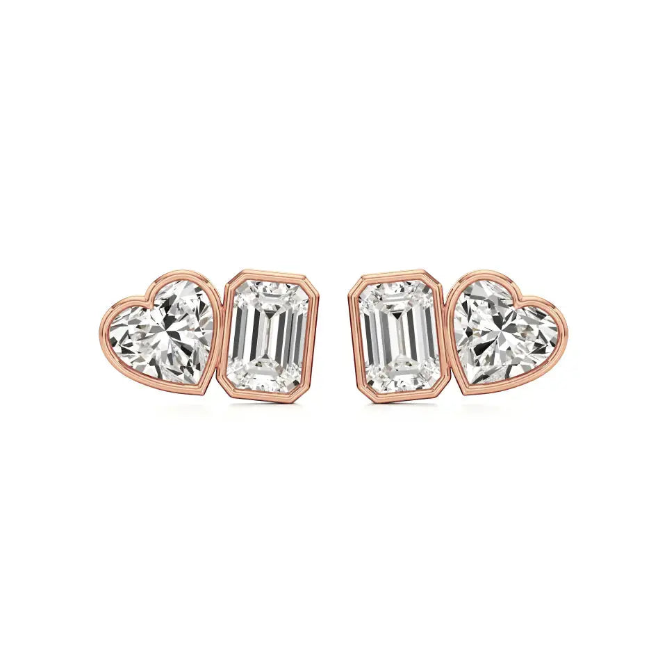 Mode | Hear & Emerald Duo Lab-Grown Diamond Studs - Nivara