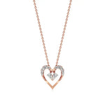 Sneh | Classic Round & Pear Lab Grown Diamonds Heart Pendant - Nivara