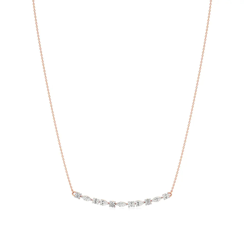 Anek | Multi-Shape Lab Grown Diamonds Bar Necklace