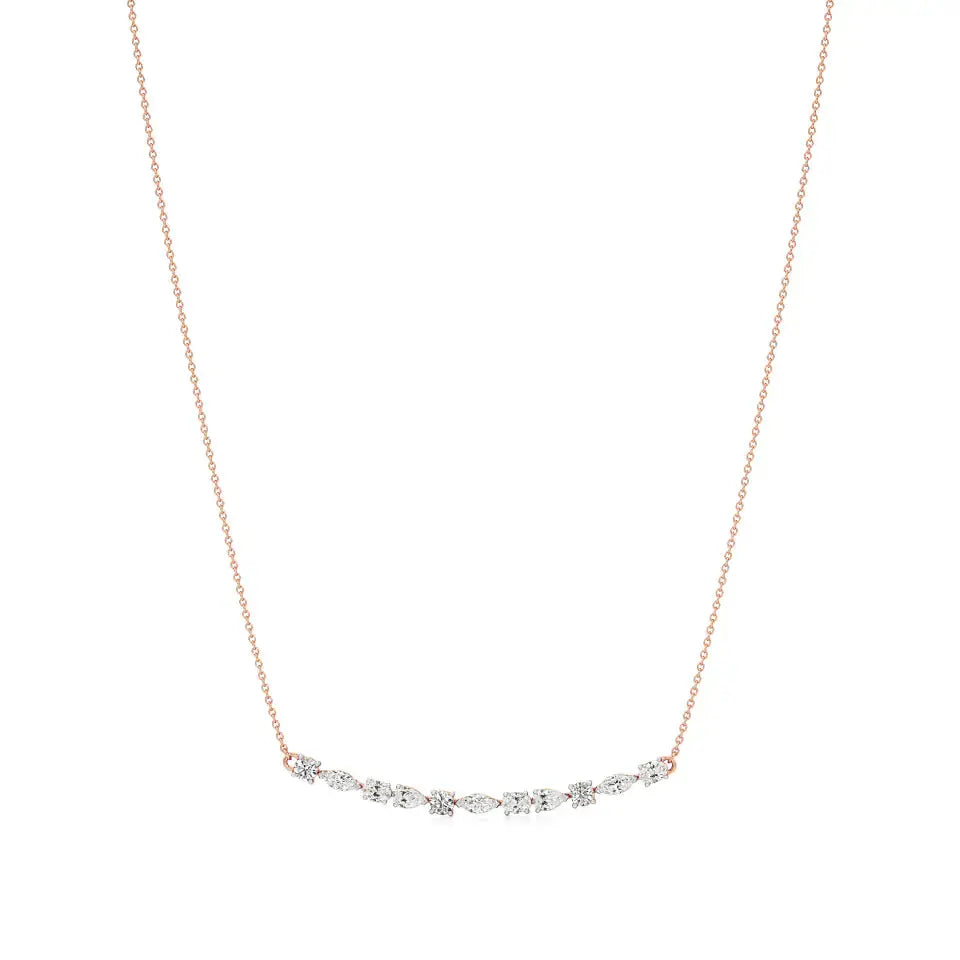 Anek | Multi-Shape Lab Grown Diamonds Bar Necklace - Nivara
