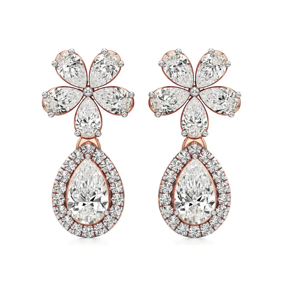 Vanya | Pear & Round Lab-Grown Diamonds Teardrop Studs - Nivara