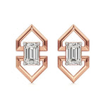 Mode | Emerald Solitaire Lab-Grown Diamond Studs - Nivara